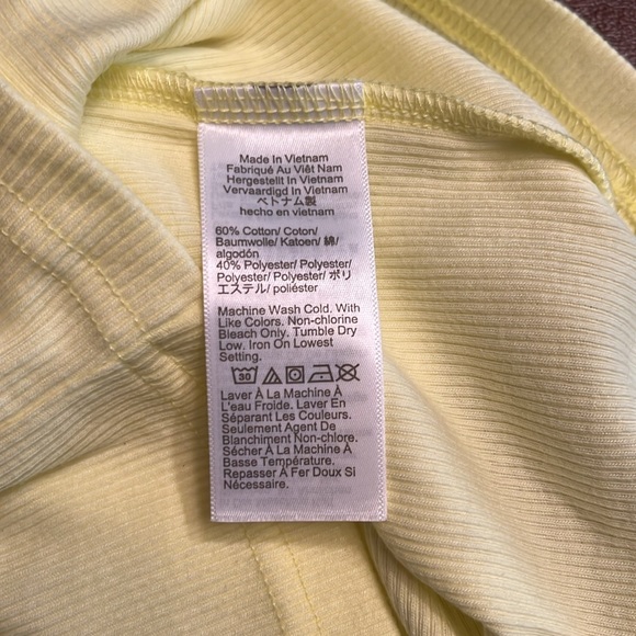 J. Crew Factory Slim strappy ribbed tank top yellow Women’s Size XS NWOT - Picture 3 of 5
